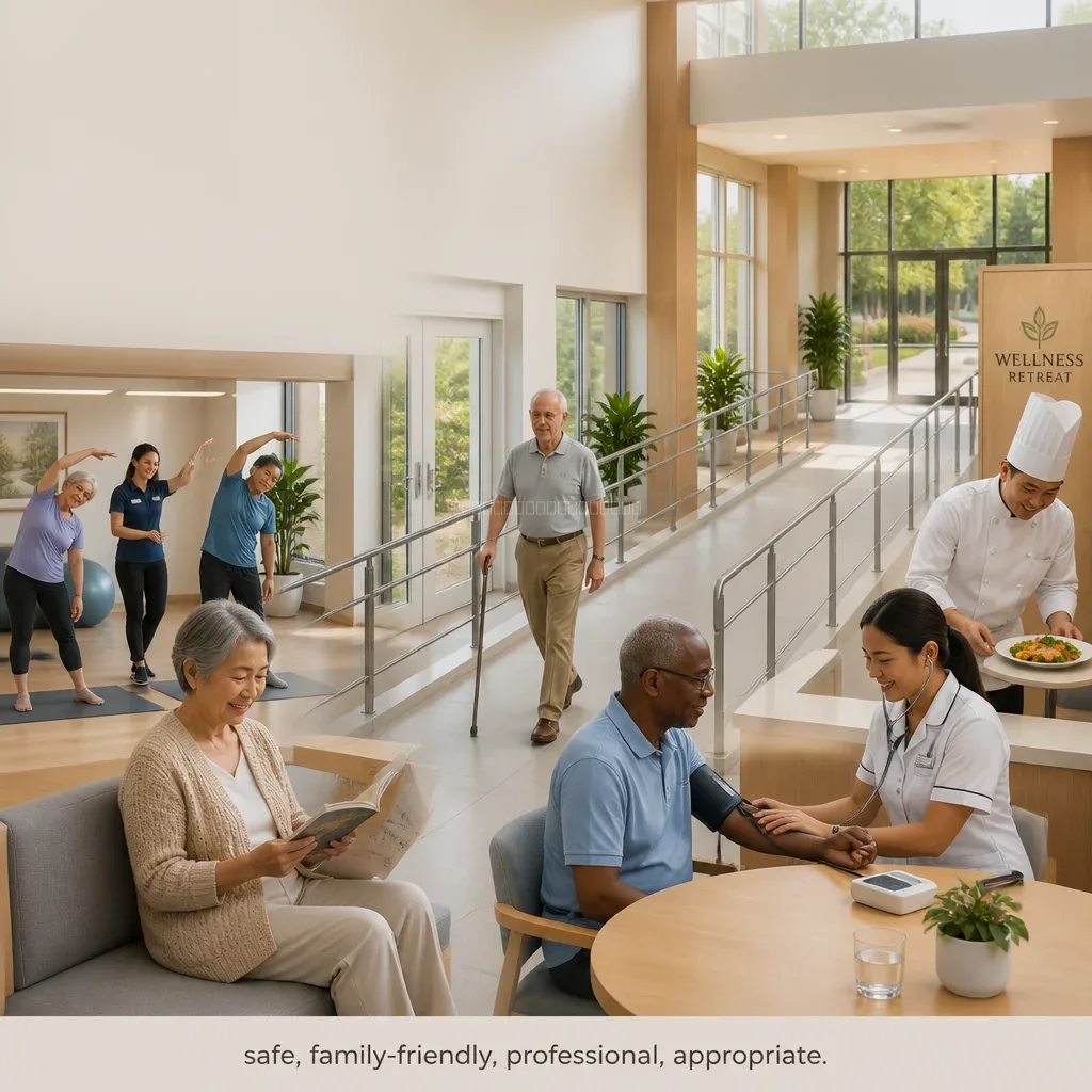 Gentle exercise session for seniors